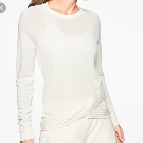 Athleta Serenity Criss Cross Cream White Top Sz S - Picture 1 of 7